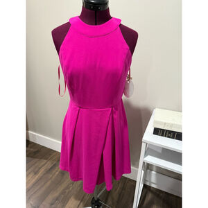 Adelyn Rae Hot Pink Halter Party Dress Small